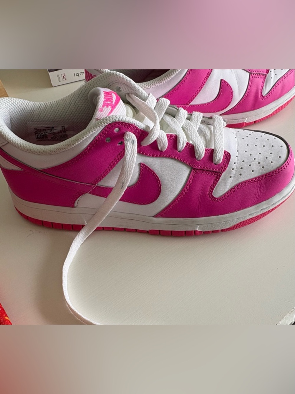Nike Dunks-White and Hot Pink